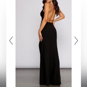Windsor Black Backless Gown for Weddings